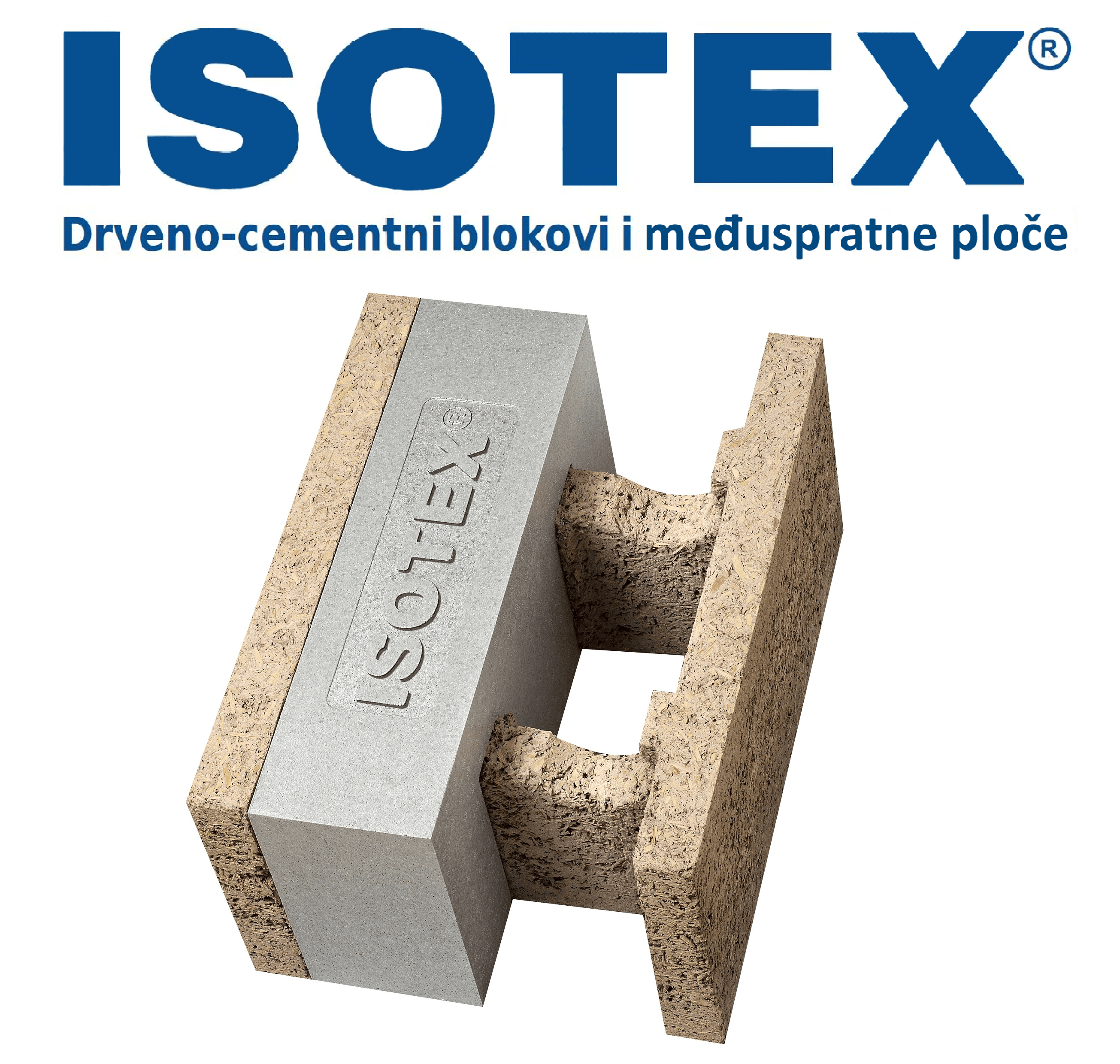 Holz-Zement-ISOTEX-Blöcke mit integrierter Dämmung